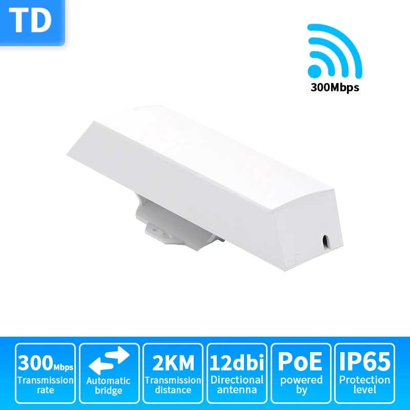 TD TDO2 2 км) Wi Fi 5 ГГц 11n 300 Мбит/с на открытом воздухе точка WI FI мост с блоком питания