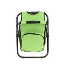 Multipurpose Foldable Backpack Chair Camping Stool W/ Cooler Bag Rucksack