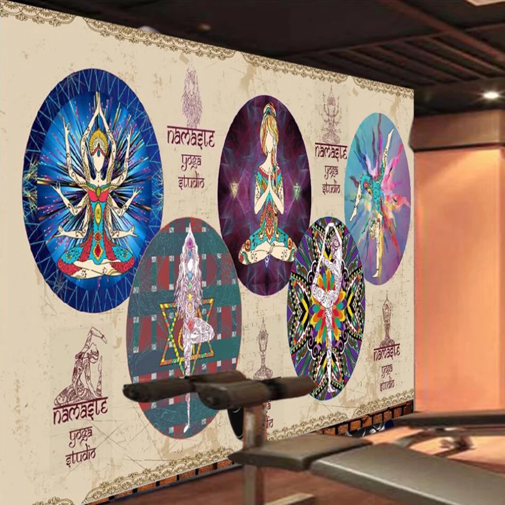 Большие фотообои Milofi в стиле ретро ностальгические Индийская Йога фон для