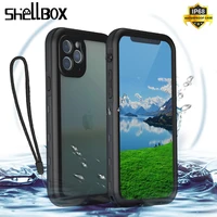 shellbox waterproof case for iphone 13 12 11 pro max swimming case for iphone xs max xr 8 7 6 shockproof silicone cover outdoor