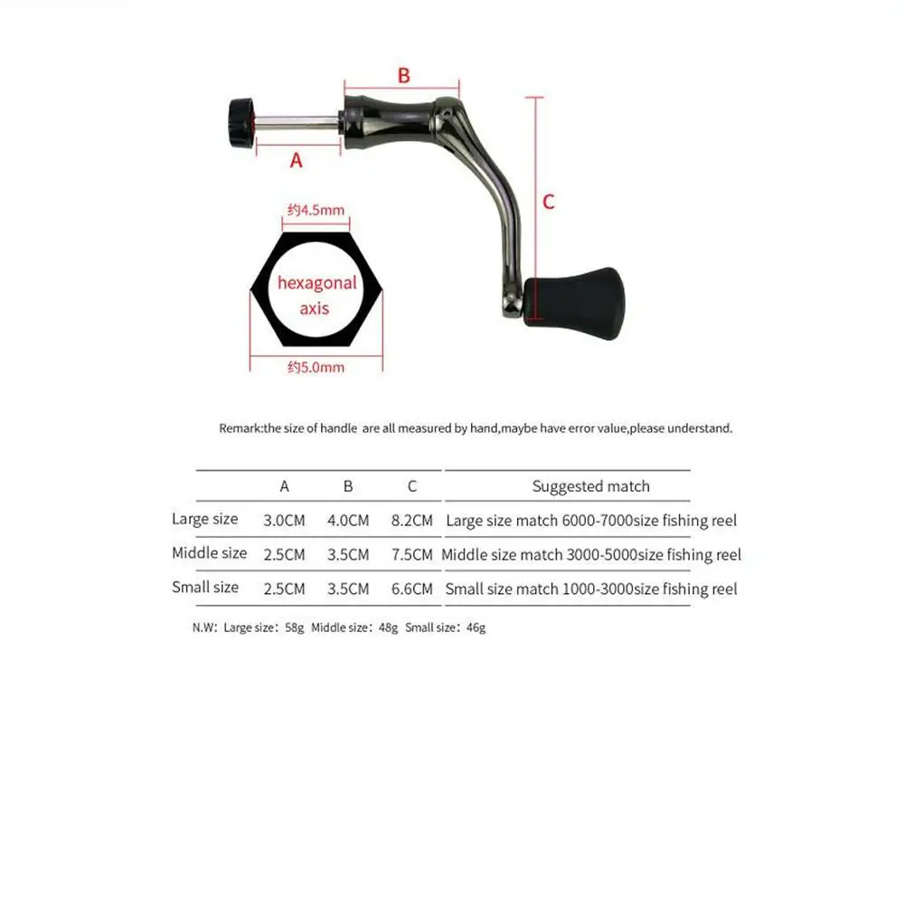 

1pcs Metal Rocker Arm Spinning Reel Handle Grip L/M/S Size for Fishing Reel Replacement Strong Drag Spinning Reel Driving Gear