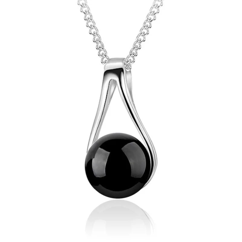 Женская подвеска из серебра Агатовая стильная с пожеланиями благоприятного вида