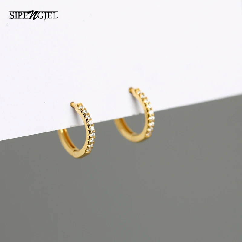 Милые круглые серьги кольца SIPENGJEL золотые и Серебристые геометрические