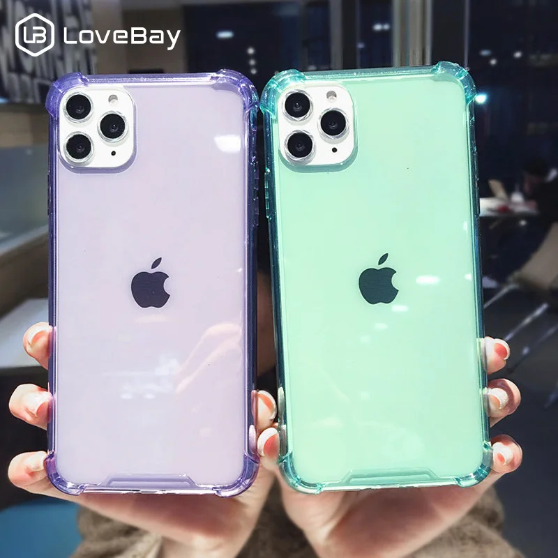 Прозрачный противоударный чехол Lovebay для телефона iPhone 11 12 Pro SE 2020 X XR XS Max 7 8 6 6s Plus