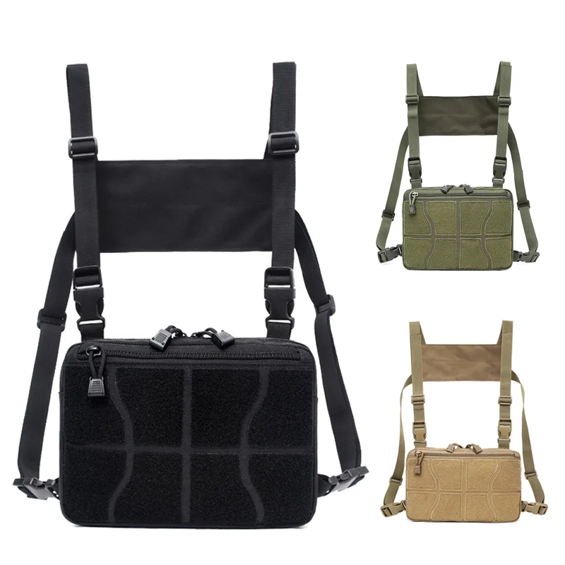 

Охотничьи аксессуары, тактическая нагрудная сумка 1000D, нейлоновая Съемная военная сумка для жилета Molle, сумка через плечо, уличные спортивные сумки для кемпинга