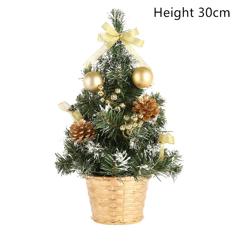 Golden no light 30cm 15/20 Вт, 30 Вт, 40 см Настольный Штатив СВЕТОДИОДНЫЙ Рождественская елка Ночной светильник украшения светильник сосна Мини Рождественская елка Рождественские украшения подарок на год - Цвет: Golden no light 30cm
