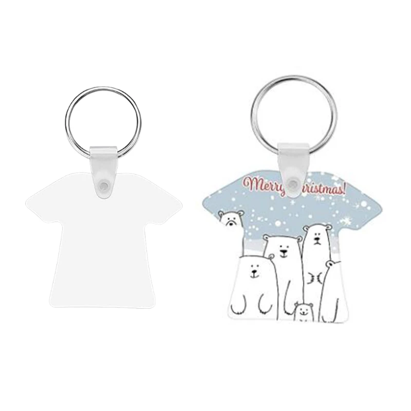 

12 Pcs Sublimation Blank Keychains Heat Transfer Key Chain Double-Side Printed MDF Keyrings Key Tags with Split Rings