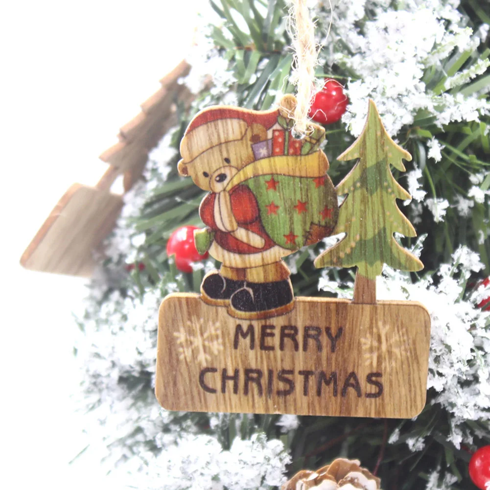 3 шт. Deco Noel натуральная Деревянная Рождественская елка орнамент деревянная подвеска Рождественский подарок Noel Рождественское украшение для дома Navidad