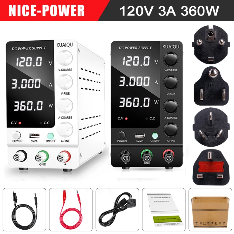 

Новинка, Регулируемый источник питания NICE-POWER, лабораторное переключение, 120 В, 3 А, USB, настольный источник постоянного тока, цифровой стабили...