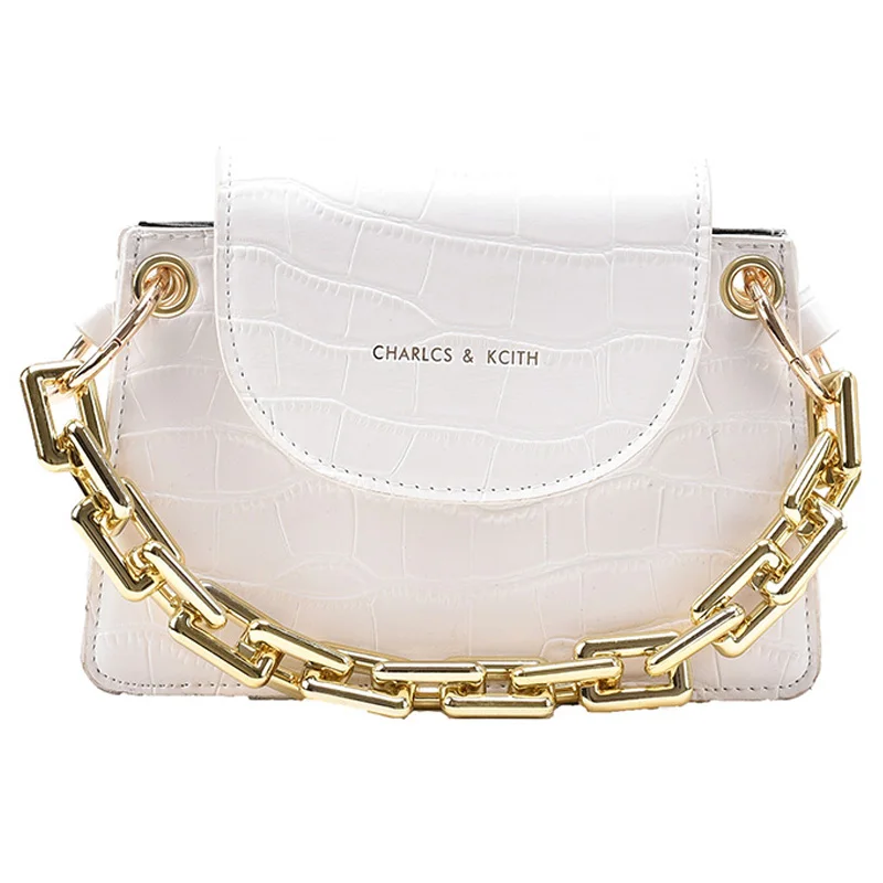 

Thick Chain Small PU Leather Flap Bags for Women 2021 Branded Trend Women's Designer Crossbody Shoulder Handbags