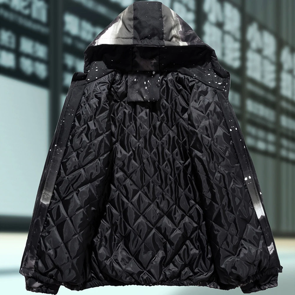 Covrlge Men's Padded Jacket Men Autumn Winter Korean Version Trend Cotton-padded Coat Men's Thickened Jacket Streetwear MWJ222