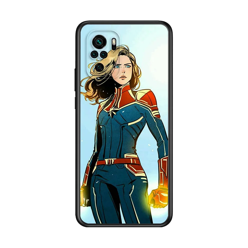 

Marvel Avengers Super Hero Captain Marvel For Xiaomi Redmi Note 10S 10 9T 9S 9 8T 8 7S 7 6 5A 5 4X 4 Pro Max 5G Black Phone Case