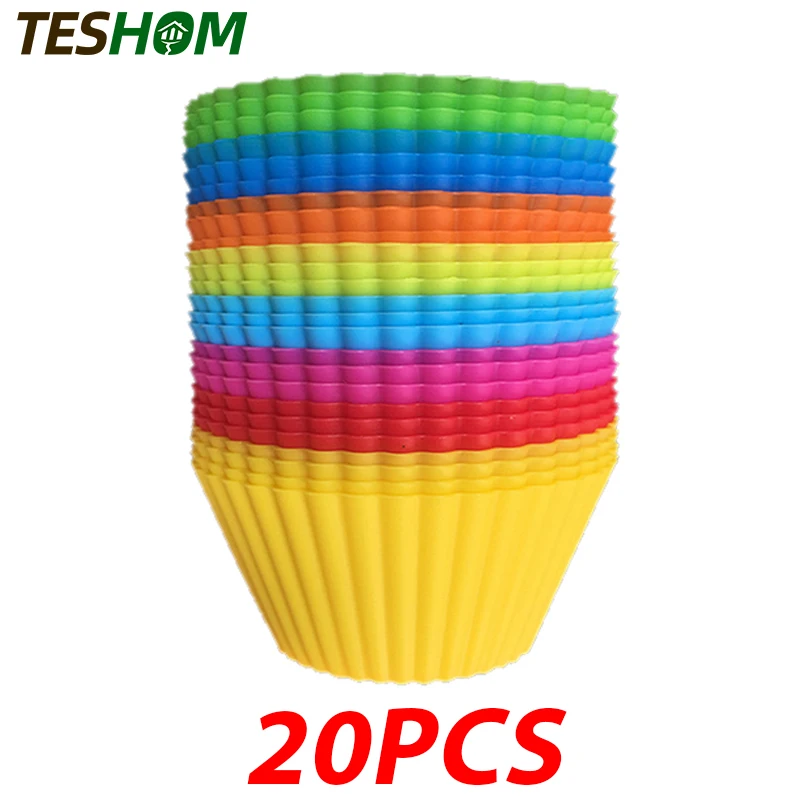 20 шт./компл. силиконовая форма для кекса круглая формы выпечки кухонная