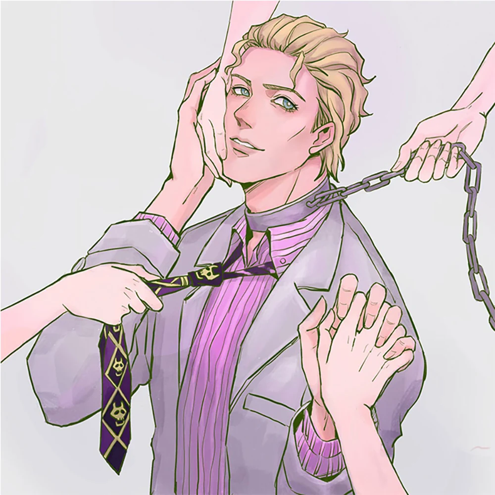 Шелковый галстук JoJo великолепное приключение королева-убийца небесные ворота с