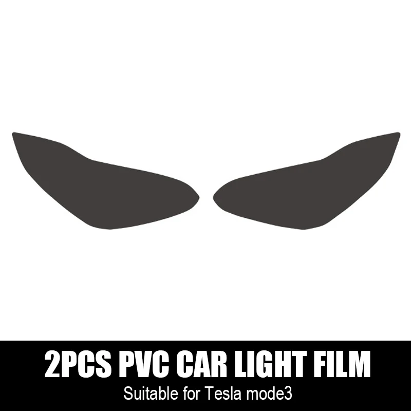 Наклейка на переднюю фару автомобиля Tesla Model 3 Налобные фонари ТПУ Дымчатая Черная