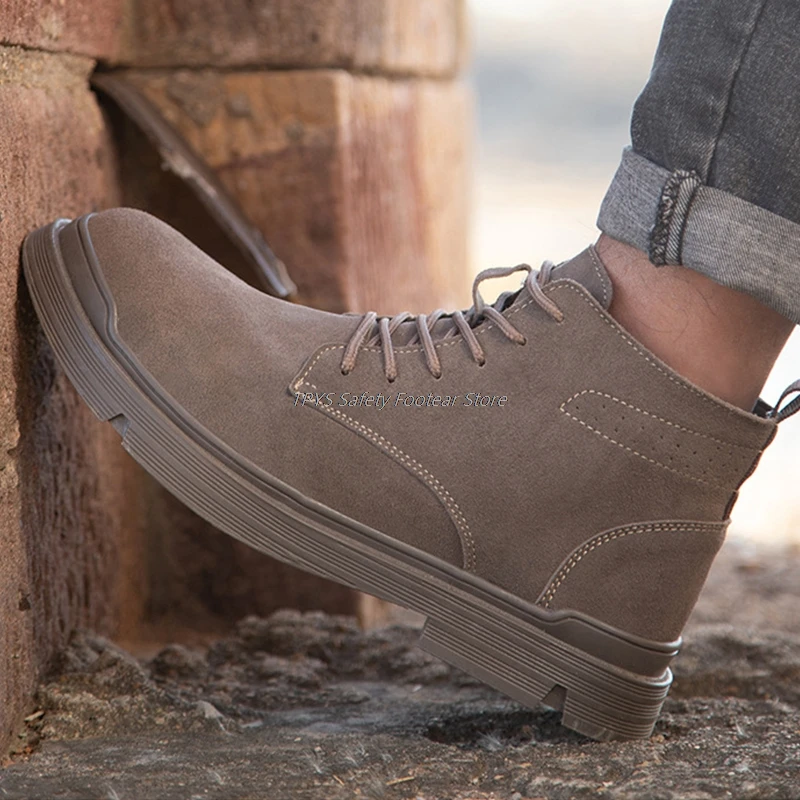 

Casual Shoes Safety Shoes Men's Boots Working Shoes For Men Ankle Boots Steel Toe Cap Footwear Anti-Puncture Shoes New Boots