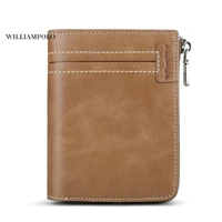 2020 vintage wallets men small genuine leather zipper male purse cowhide men creditid multifunctional walet pol308