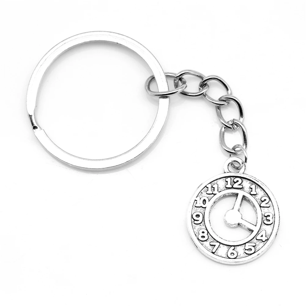 

19X22mm Clock Keyring Key Chain Ring 1 Piece