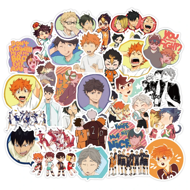 

10/30/50pcs/pack Japanese anime Haikyuu!! Stickers For Refrigerator Car Helmet DIY Gift Box Bicycle Guitar Decal Notebook Skate