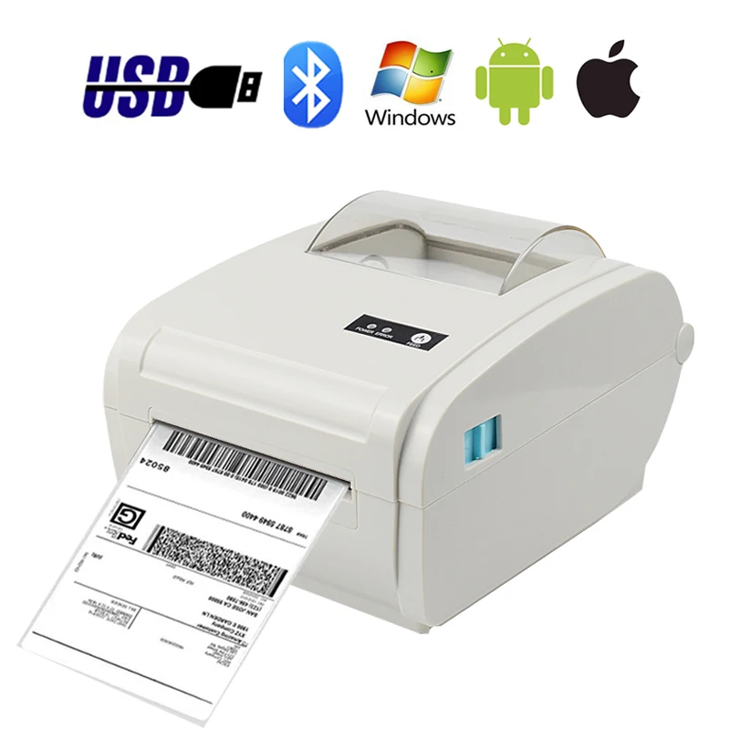 

4inch Thermal Label Sticker USB Bluetooth Printer Barcode Shipping Printer Label Maker High Speed 160mm/s For UPS DHL Fedex Ebay