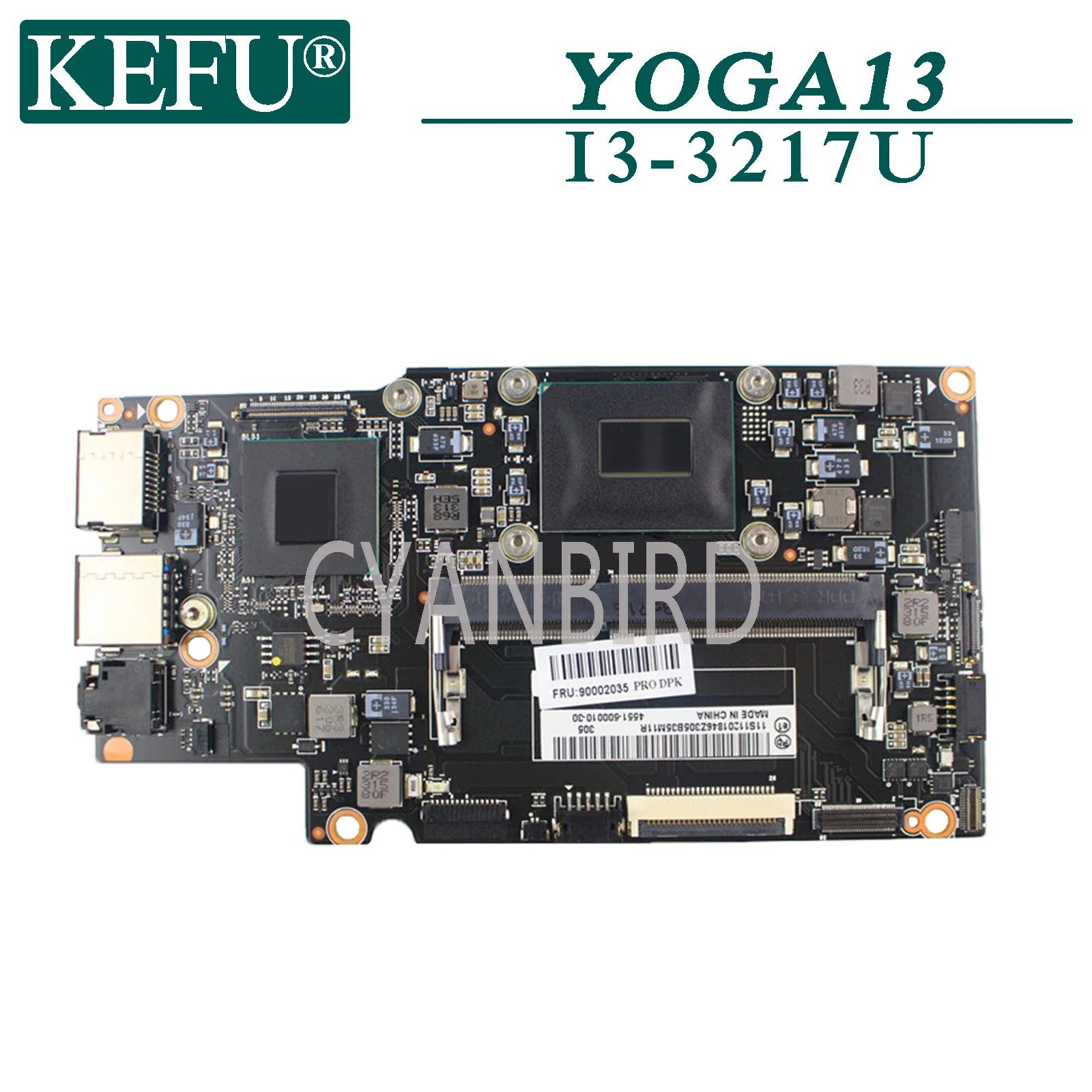

KEFU original mainboard for Lenovo Yoga13 with I3-3217U Laptop motherboard