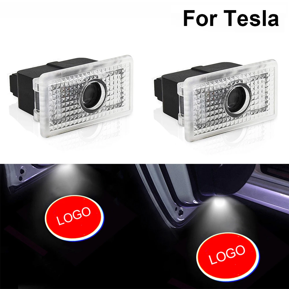 

Led Car Door Welcome Light Laser Projector Courtesy Lamp Ghost Shadow Lamps Interior Accessories For Tesla Model S 3 X Y