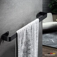solid aluminum black bathroom towel bars single towel rack bathroom wall mounted towel holder bathroom accessories 20 60 cm