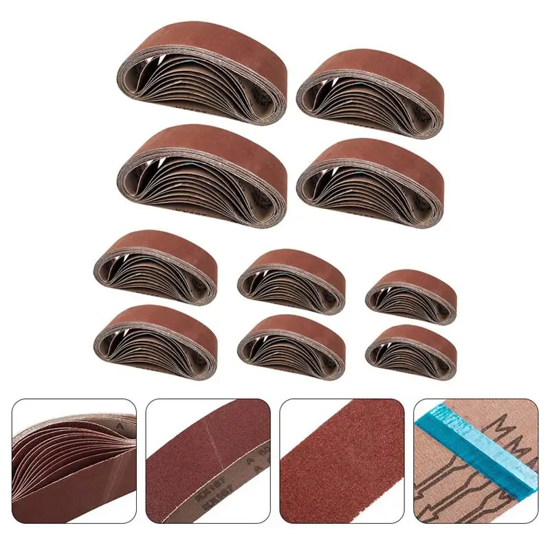 

10 Pcs of Sanding Belts Abrasive Belts Abrasive Metal Belts for Glass Wood Metal