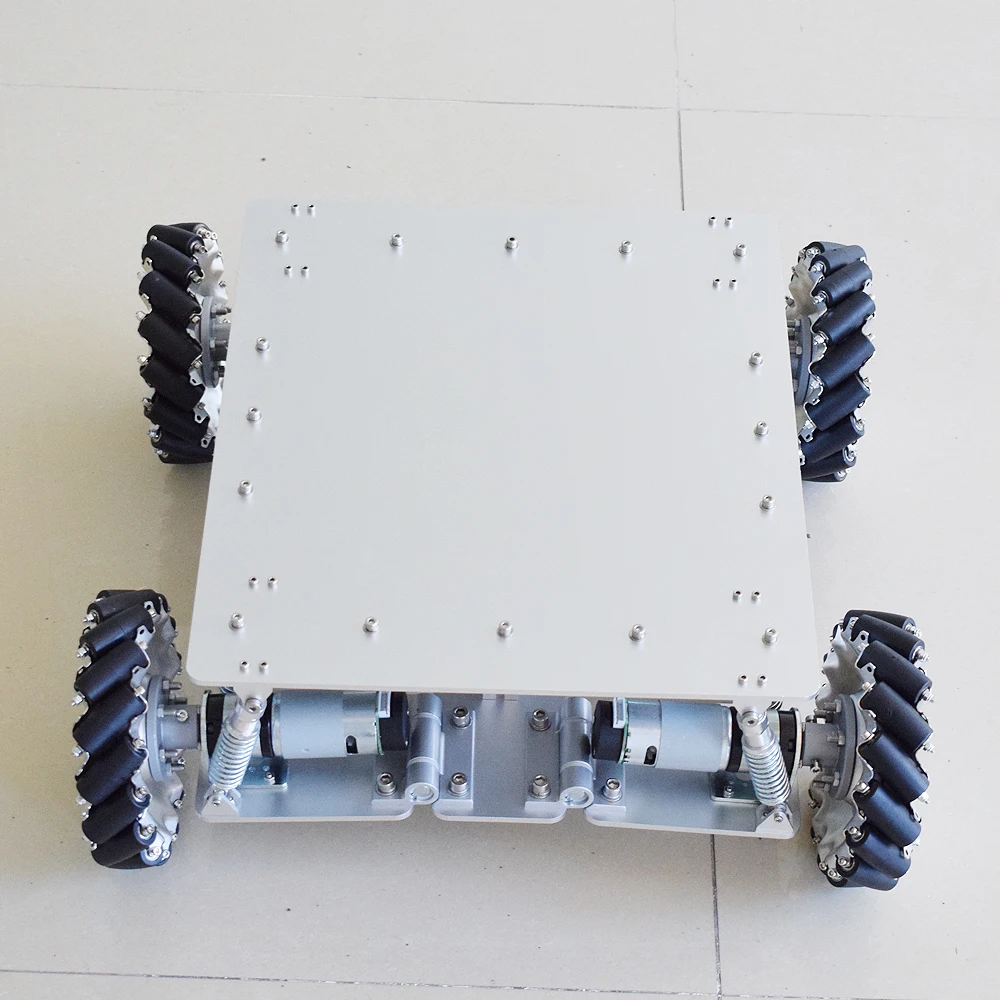 Kaufen 40KG Last Dämpfung Mecanum Rad Roboter Auto Chassis Kit Mit 4 Stücke Planeten Getriebe Motor Für Arduino STM32 Raspberry Pi
