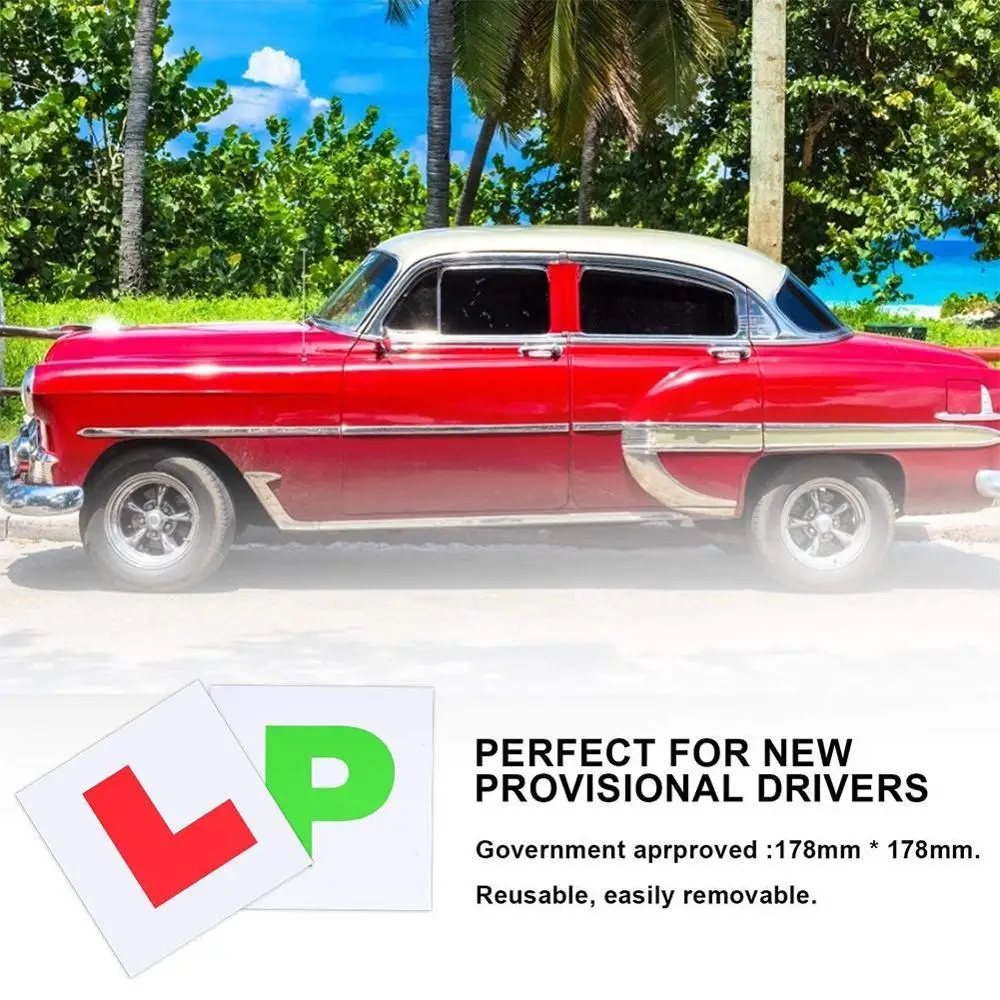 

2PCS Drive Learners L Plates New Learner Driver Magnetic Sticker Driving Test Tie on Magnetic Sticker
