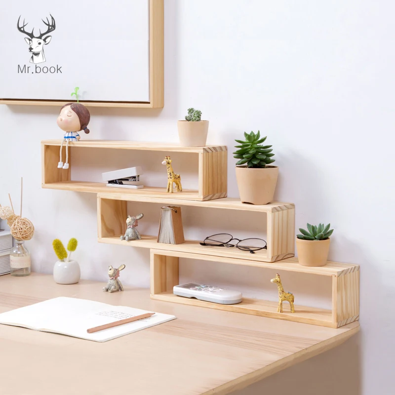Деревянный Настольный стеллаж для хранения организация дома офиса стол