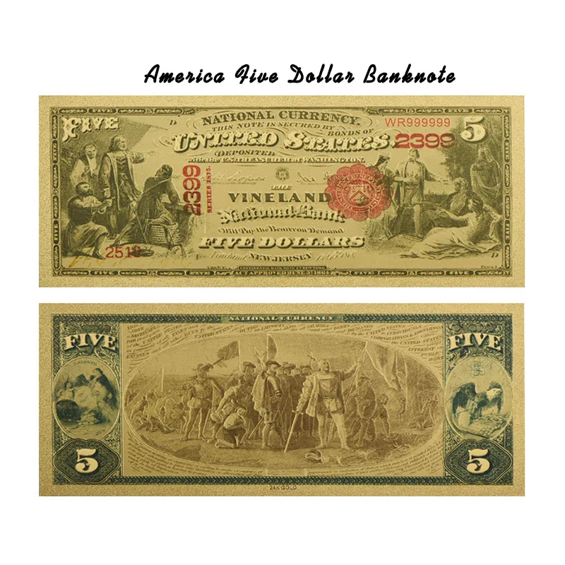 Цветная Золотая фольга для банкнот WR в американском стиле с рамкой из ПВХ 5