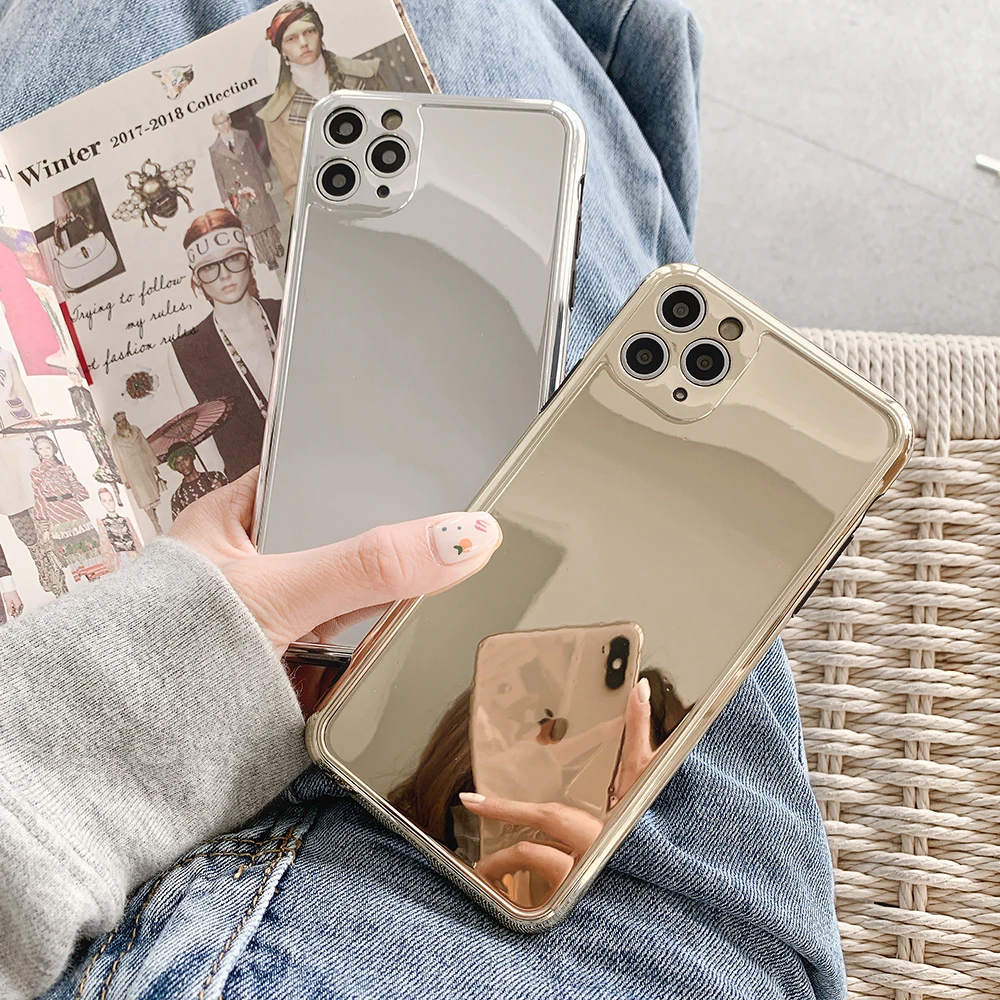 Золотое покрытие зеркальный фотоаппарат защитный чехол для телефона IPhone 12Pro Max 11