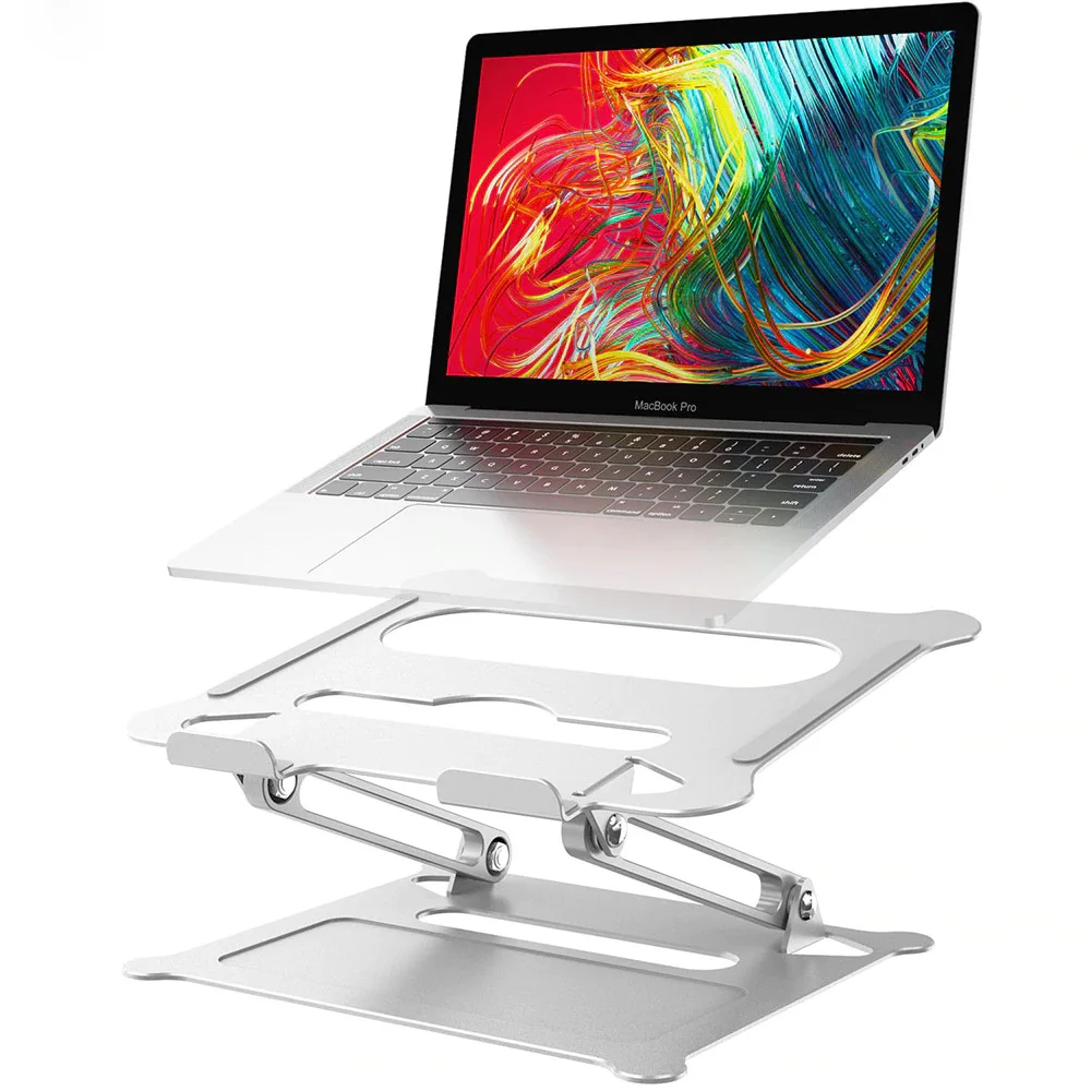 

Adjustable Aluminum Laptop Stand Ergonomic Multi-Angle Desk Laptop Holder w/Heat-Vent for Notebook MacBook Dell HP More 10-17.3"