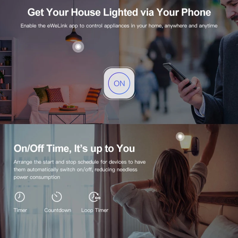 SONOFF мини двухсторонний Интеллектуальный переключатель DIY Appliance Automation дистанционное управление переключатели для Alexa Google Home WiFi Smart Switch