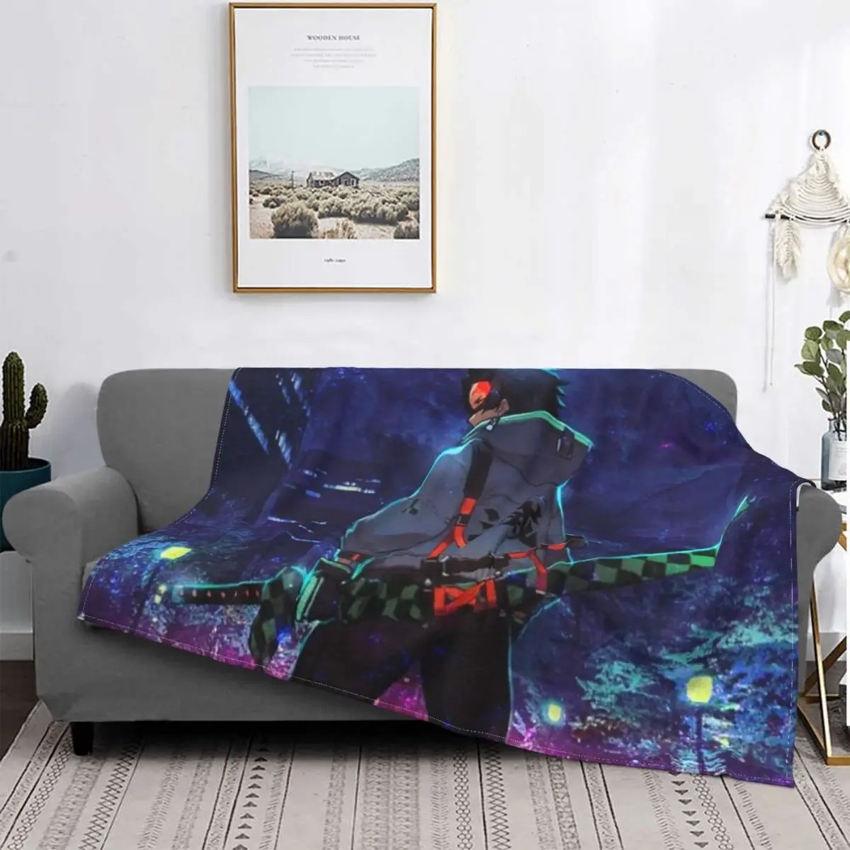 

Tanjiro Kamado Demon Slayer Blanket Bedspread Bed Plaid Plaid Anime Blanket Muslin Blanket Children'S Blanket