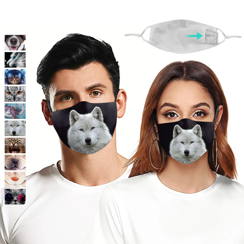 

Carnival festival supplies party party halloween party fashion mask adult male and female animal head digital printing face mask