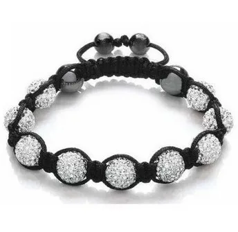 

iko4 Can Choose Color DHL Free+Gift 10mm Disco Ball OLK White handmade crystal Bracelet Jewelry