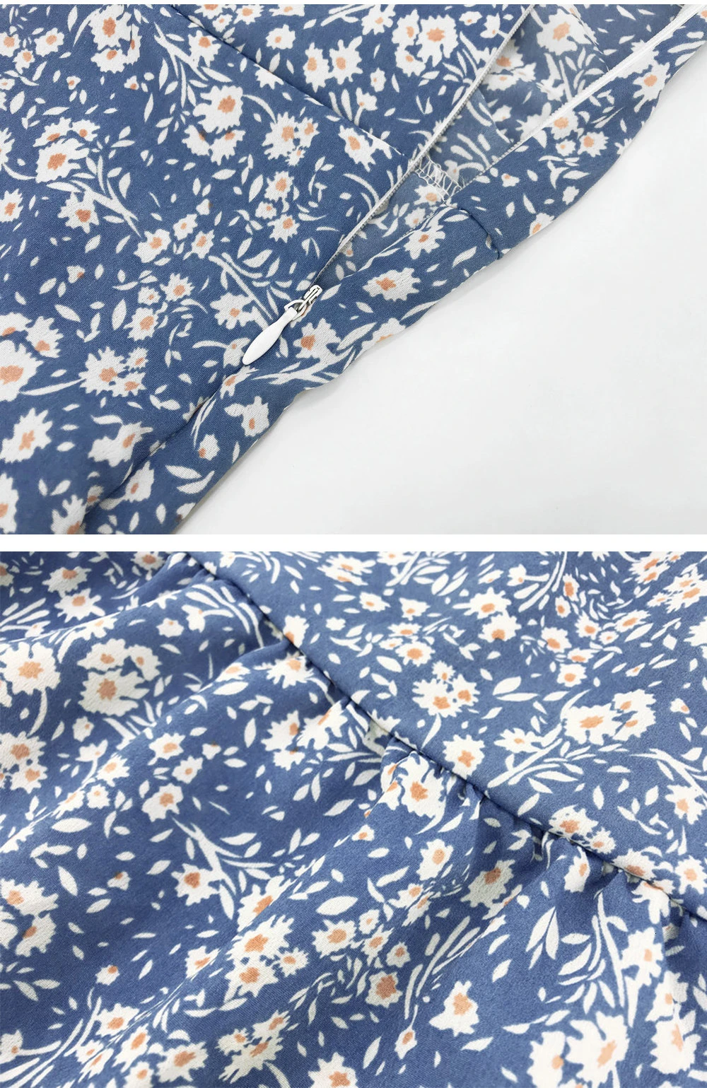 Голубое платье миди с разбитыми цветами оборками открытыми плечами сексуальное