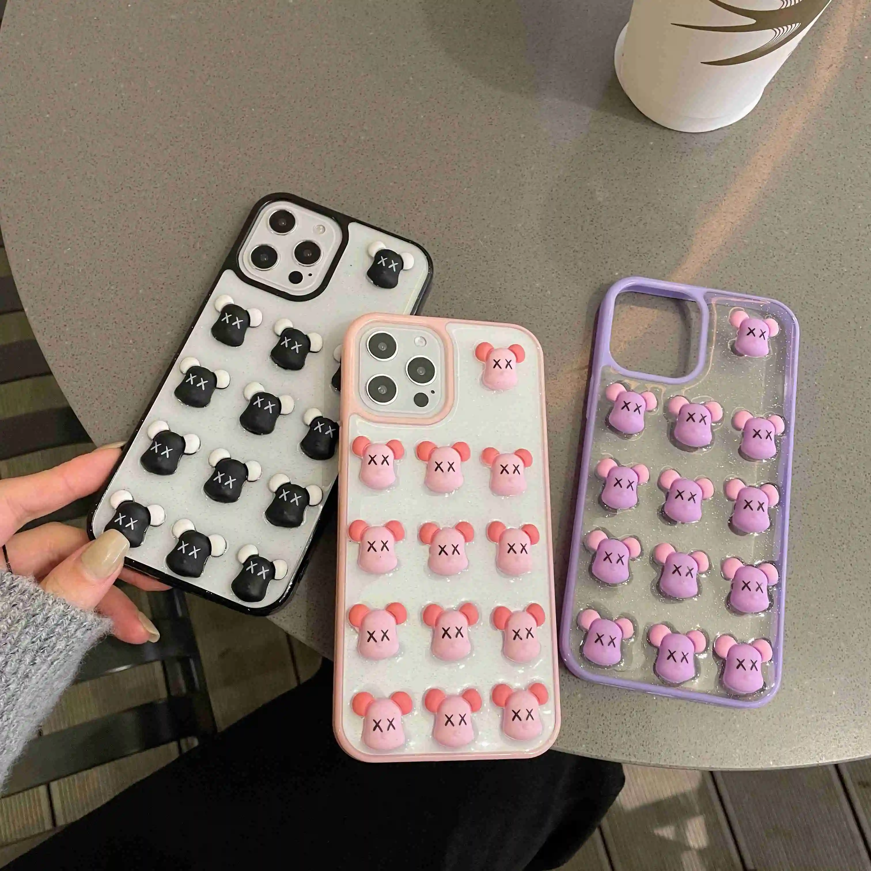 Чехол для iPhone 12 11 Pro Max XS XR X 7 8 Plus 3D чехол с медведем мультяшным персонажем игрушкой