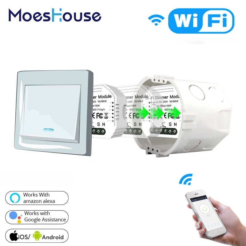 DIY умный WiFi светильник светодиодный диммер Smart Life/Tuya APP пульт дистанционного