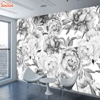 Black White Rose Custom 3d Walls Papers Home Decor Wallpapers for Living Room Murals Wall Paper Contact Wallpaper Mural Rolls