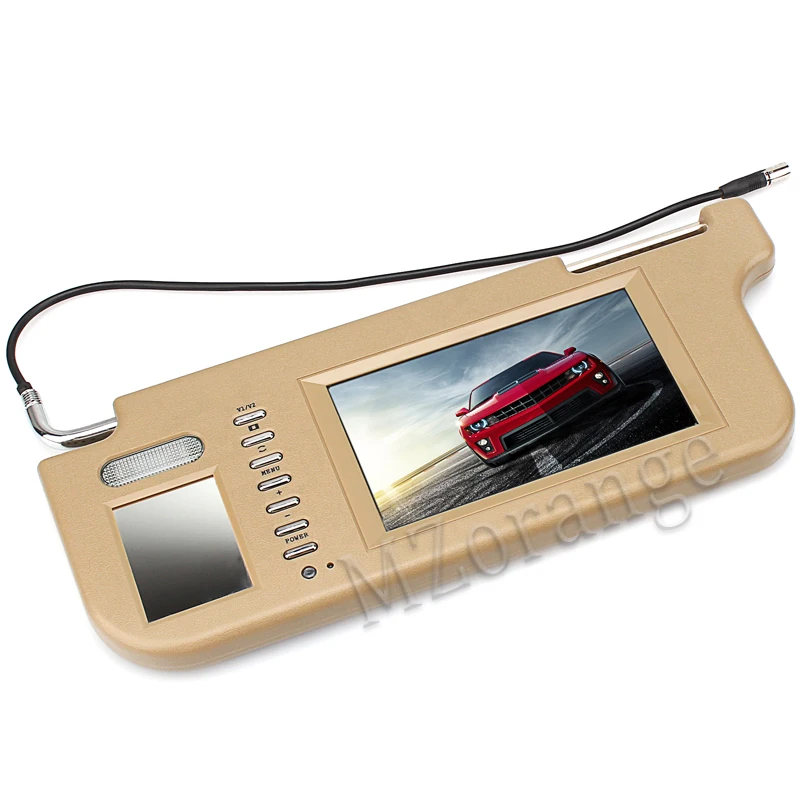 MIZIAUTO сенсорный 7 дюймов Автомобильный солнцезащитный козырек монитор DVD/ТВ медиа Экран дистанционного Управление цельнокроеное платье 800X480 Разрешение бежевый цвет аксессуары