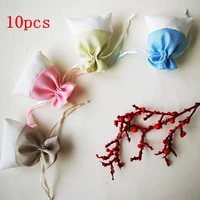 10pcs stitching jewelry bag anniversary christmas birthday party drawstring beam port gift sack ring necklace present pouches