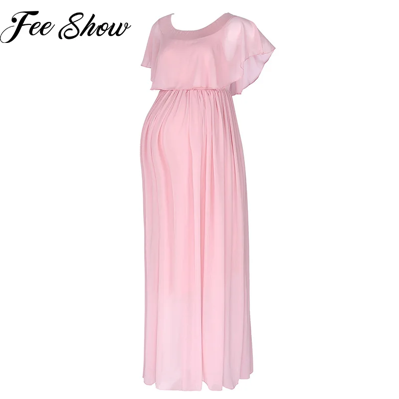 

Maternity Photography Props Pregnancy Photography Dresses For Photo Shoot Pregnant Women Sexy Off Shoulder Chiffon Maxi Gown