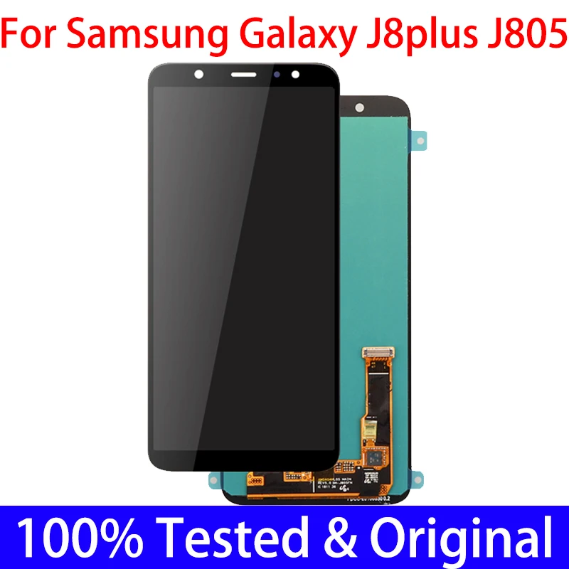 

Оригинальный дисплей SUPER AMOLED J8PLUS для Samsung Galaxy J8 + J8 Plus J805F J805, ЖК-дисплей, сенсорный экран, дигитайзер с рамкой
