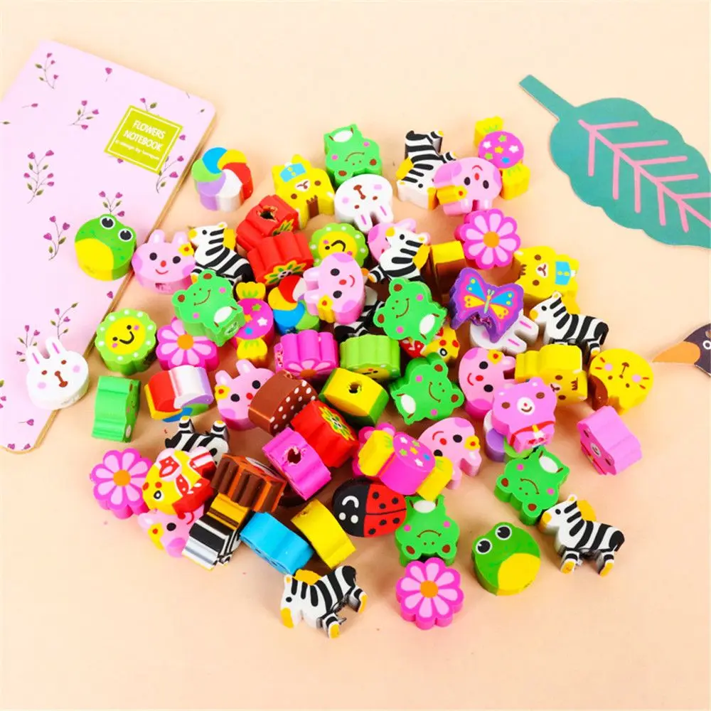 

50pcs/set Cute Mini Cartoon Animals Erasers Kawaii Stationery Kids Praise Gifts Pencil Rubbers Office School material escolar