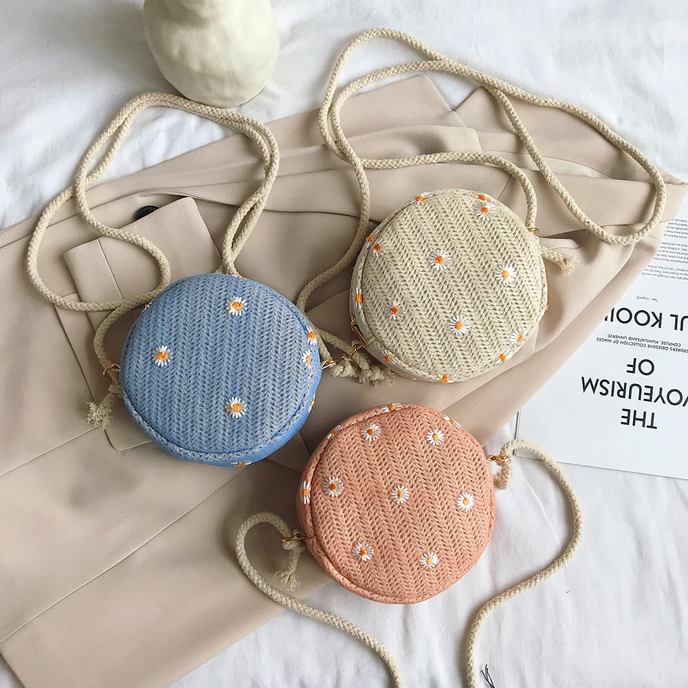 Элегантные плетеные сумки через плечо из соломы Классическая текстурная