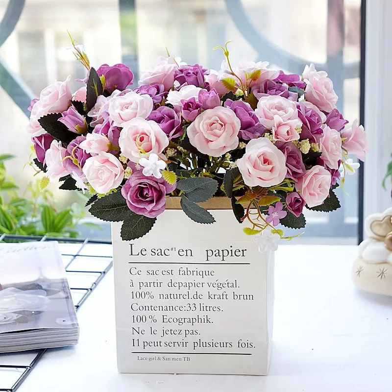 10 цветов шелковое высшее качество дешевые окошки для отеля искусственные цветы