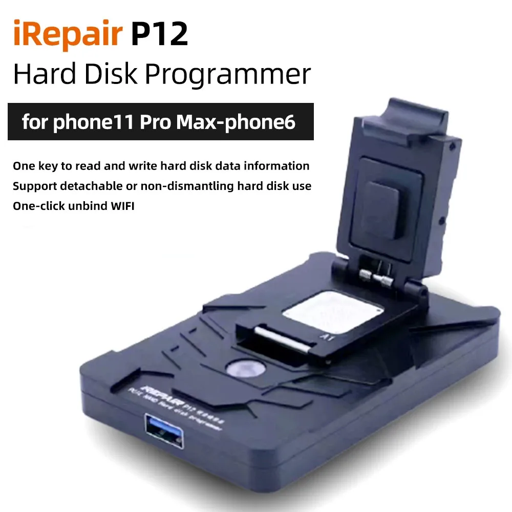 

Mijing iRepair P12 коробка PCIE NAND HDD программатор для iPhone 6-11promax один ключ фиолетовый режим нижнее чтение и запись SN unсвязывание wifi